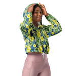 Women’s cropped windbreaker Roses Watercolor pattern Summer Rose Women's Cropped Windbreaker Jacket
