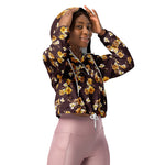 Women’s cropped windbreaker Seamless Floral Pattern Watercolor Blossom Roses Summer Rose Women's Cropped Windbreaker Jacket