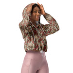 Women’s cropped windbreaker Skulls and Roses Flowers Summer Rose Women's Cropped Windbreaker Jacket