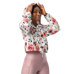 Women’s cropped windbreaker Spring Flowers and Leaves Summer Rose Women's Cropped Windbreaker Jacket