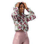 Women’s cropped windbreaker Summer Bouquets Flower Summer Rose Women's Cropped Windbreaker Jacket