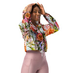 Women’s cropped windbreaker Summer Bouquets of Flowers Summer Rose Women's Cropped Windbreaker Jacket