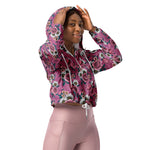 Women’s cropped windbreaker Summer bouquets Rose and Wild Rose Summer Rose Women's Cropped Windbreaker Jacket