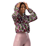 Women’s cropped windbreaker The Mice party FlowerSummer Rose Women's Cropped Windbreaker Jacket