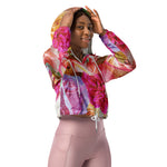 Women’s cropped windbreaker Vibrant Field of Roses Summer Rose Women's Cropped Windbreaker Jacket