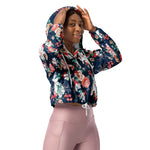 Women’s cropped windbreaker Vintage Floral Rose and small Flowers Summer Rose Women's Cropped Windbreaker Jacket