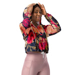 Women’s cropped windbreaker Vintage Flowers Rose Floral Summer Rose Women's Cropped Windbreaker Jacket