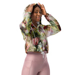 Women’s cropped windbreaker Vintage Rose Flowers Summer Rose Women's Cropped Windbreaker Jacket