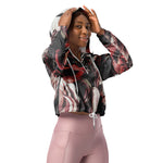 Women’s cropped windbreaker Vintage Roses Bouquet Flower Summer Rose Women's Cropped Windbreaker Jacket
