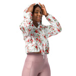Women’s cropped windbreaker Vintage Roses Summer Garden Summer Rose Women's Cropped Windbreaker Jacket