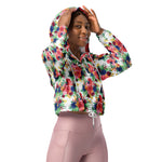 Women’s cropped windbreaker watercolor boho chic Flowers Summer Rose Women's Cropped Windbreaker Jacket
