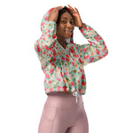 Women’s cropped windbreaker Watercolor spring flower Summer Rose Women's Cropped Windbreaker Jacket