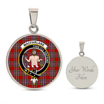 Scotstee Shop Jewelry MacFarlane Clan Scotland Tartan Plaid Circle Pendant Necklace Jewelry Gift For Women