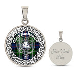 MacKenzie Tartan Crest Clan Scotland Tartan Plaid Circle Pendant Necklace Jewelry Gift For Women ST01