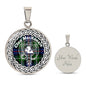 MacKenzie Tartan Crest Clan Scotland Tartan Plaid Circle Pendant Necklace Jewelry Gift For Women ST01