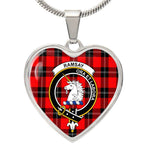 Scottish Ramsay Clan Tartan Heart Necklace - Crest Classic