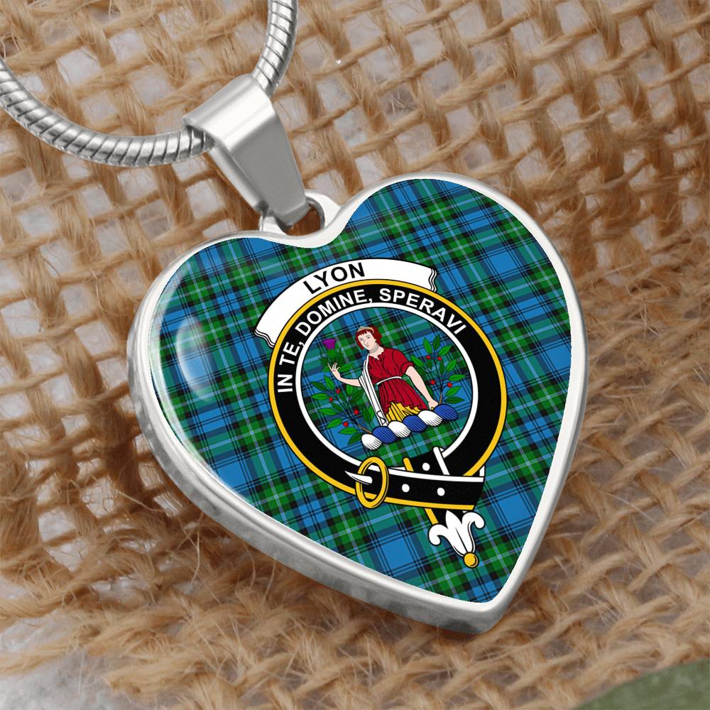 Scotstess Shop Lyon Clan Tartan Heart Necklace Jewelry ST01