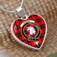 Scottish Ramsay Clan Tartan Heart Necklace - Crest Classic