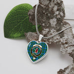 Scotstess Shop Lyon Clan Tartan Heart Necklace Jewelry ST01