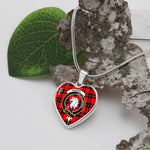 Scottish Ramsay Clan Tartan Heart Necklace - Crest Classic