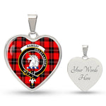 Scottish Ramsay Clan Tartan Heart Necklace - Crest Classic