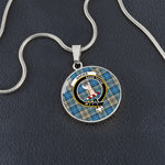 Scotstee Shop Jewelry Napier Ancient Clan Scotland Tartan Plaid Circle Pendant Necklace Jewelry Gift For Women