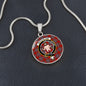 Scotstee Shop Jewelry MacFarlane Clan Scotland Tartan Plaid Circle Pendant Necklace Jewelry Gift For Women