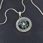 MacKenzie Tartan Crest Clan Scotland Tartan Plaid Circle Pendant Necklace Jewelry Gift For Women ST01