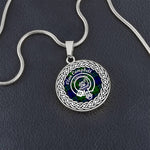 Scotstee Shop Necklace Campbell Tartan Crest Clan Scotland Tartan Plaid Circle Pendant Necklace Jewelry Gift For Women