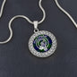 Scotstee Shop Necklace Campbell Tartan Crest Clan Scotland Tartan Plaid Circle Pendant Necklace Jewelry Gift For Women