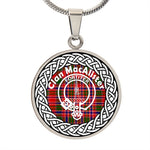 Scotstee Shop Jewelry MacAlister Tartan Crest Clan Scotland Tartan Plaid Circle Pendant Necklace Jewelry Gift  For Women