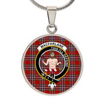 Scotstee Shop Jewelry MacFarlane Clan Scotland Tartan Plaid Circle Pendant Necklace Jewelry Gift For Women
