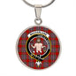 Scotstee Shop Jewelry MacFarlane Clan Scotland Tartan Plaid Circle Pendant Necklace Jewelry Gift For Women