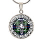 MacKenzie Tartan Crest Clan Scotland Tartan Plaid Circle Pendant Necklace Jewelry Gift For Women ST01