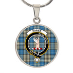 Scotstee Shop Jewelry Napier Ancient Clan Scotland Tartan Plaid Circle Pendant Necklace Jewelry Gift For Women