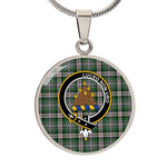 Scottish MacKenzie #2 Ancient Clan Tartan Circle Necklace - Crest Classic