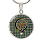 Scottish MacKenzie #2 Ancient Clan Tartan Circle Necklace - Crest Classic