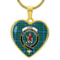 Scotstess Shop Lyon Clan Tartan Heart Necklace Jewelry ST01