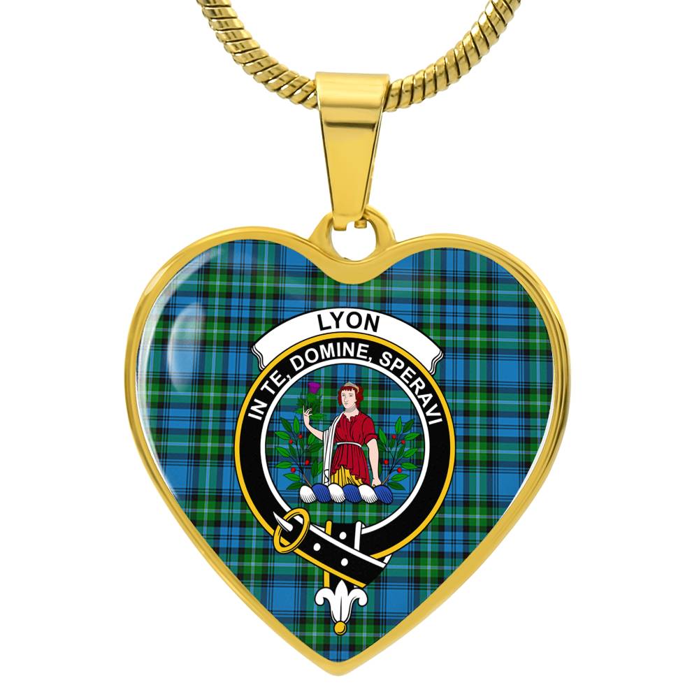 Scotstess Shop Lyon Clan Tartan Heart Necklace Jewelry ST01