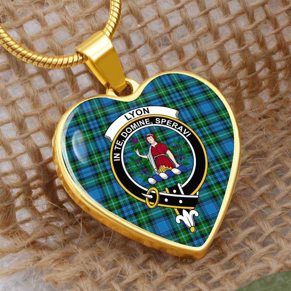 Scotstess Shop Lyon Clan Tartan Heart Necklace Jewelry ST01
