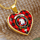 Scottish Ramsay Clan Tartan Heart Necklace - Crest Classic