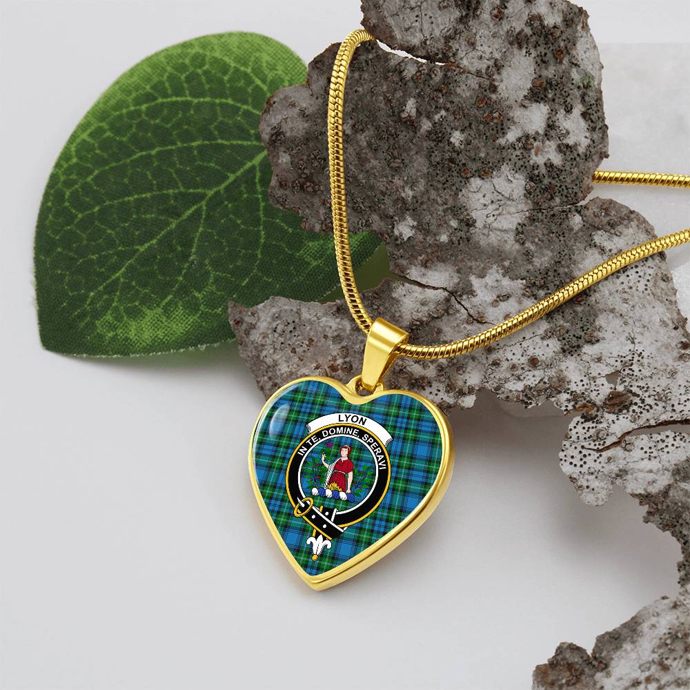 Scotstess Shop Lyon Clan Tartan Heart Necklace Jewelry ST01