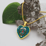 Scotstess Shop Lyon Clan Tartan Heart Necklace Jewelry ST01