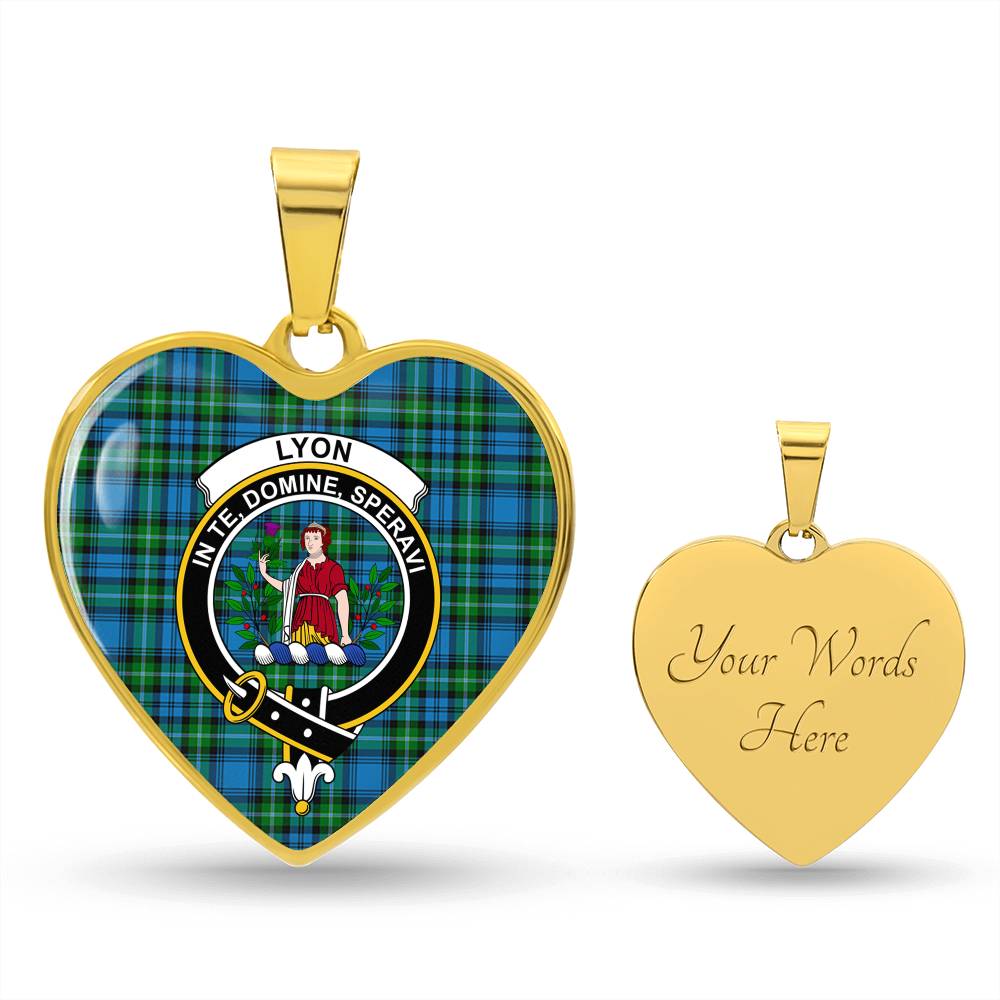 Scotstess Shop Lyon Clan Tartan Heart Necklace Jewelry ST01