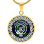 Scotstee Shop Necklace Campbell Tartan Crest Clan Scotland Tartan Plaid Circle Pendant Necklace Jewelry Gift For Women