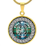 Scotstee Shop Jewelry Murray Tartan Crest Clan Scotland Tartan Plaid Circle Pendant Necklace Jewelry Gift  For Women