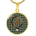 Scottish MacKenzie #2 Ancient Clan Tartan Circle Necklace - Crest Classic