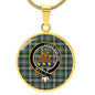 Scottish MacKenzie #2 Ancient Clan Tartan Circle Necklace - Crest Classic