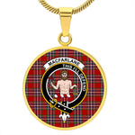 Scotstee Shop Jewelry MacFarlane Clan Scotland Tartan Plaid Circle Pendant Necklace Jewelry Gift For Women