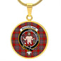 Scotstee Shop Jewelry MacFarlane Clan Scotland Tartan Plaid Circle Pendant Necklace Jewelry Gift For Women